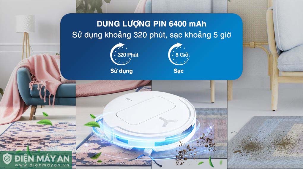 Robot hút bụi lau nhà Ecovacs Deebot T50 Pro Omni Auto Water Kit - Tự động cấp xả nước